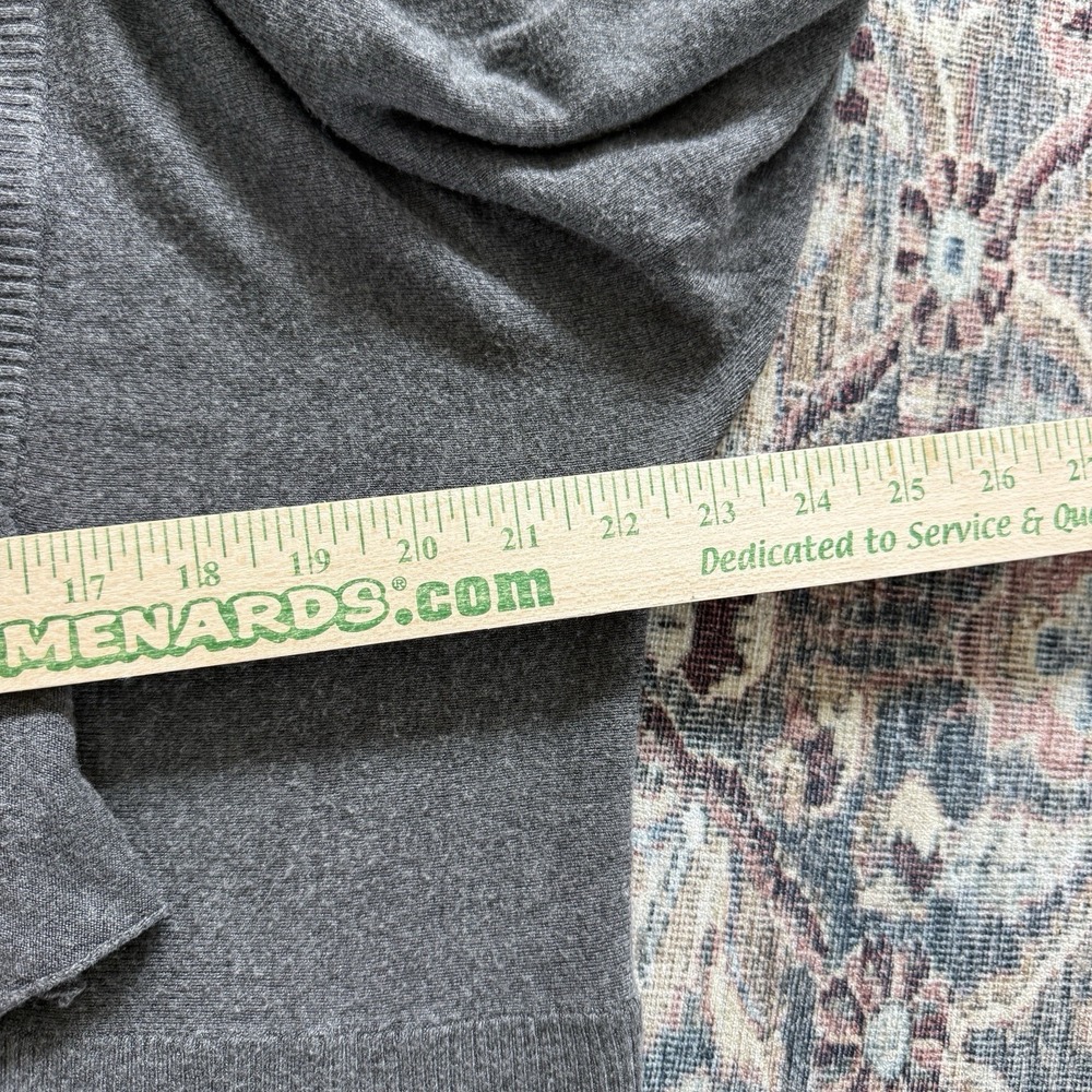 Eileen Fisher Charcoal Gray Waterfall‎ Open Front Cardigan Womens L Drape Knit - Picture 4 of 7